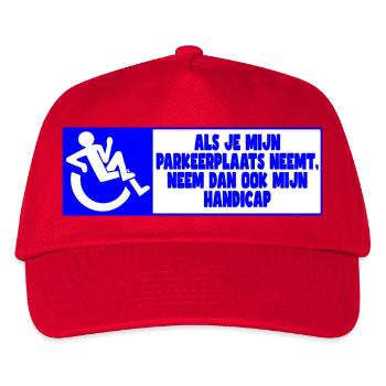 Mein Parkplatz, also auch mein Handicap! - Kinder Basecap - Rot - Vorne