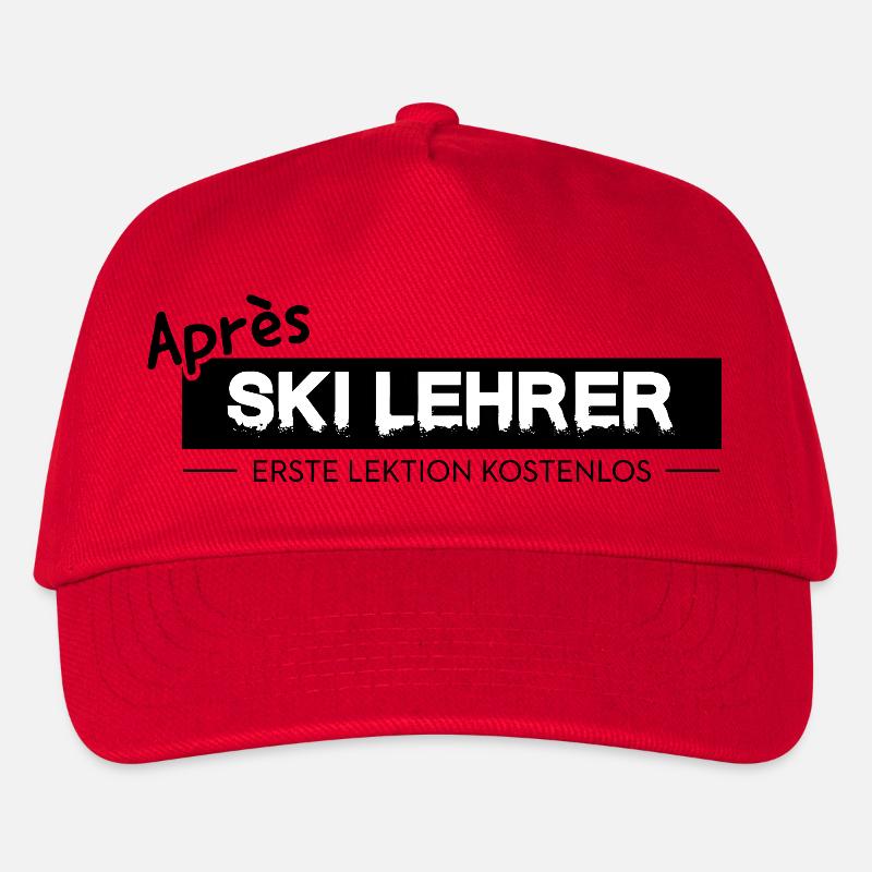Après Ski Lehrer Spruch Schifahren Party - Kinder Basecap - Rot