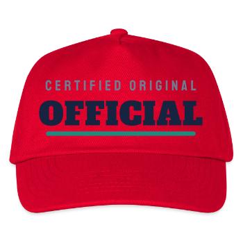 Official College Lettering - Team Official - Kids’ Baseball Cap - red - Front