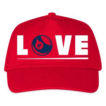 I Love Billiards Pool Player 8 Ball Design - Kinder Basecap - Rot - Vorne