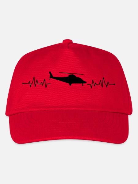 Herzschlag hubschrauber helikopter - Kinder Basecap - Rot