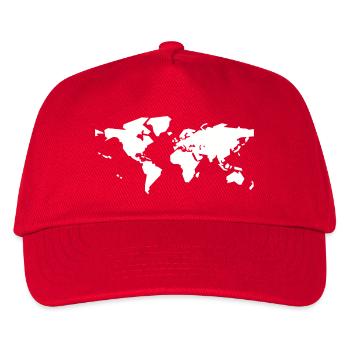 white world map - Kids’ Baseball Cap - red - Front