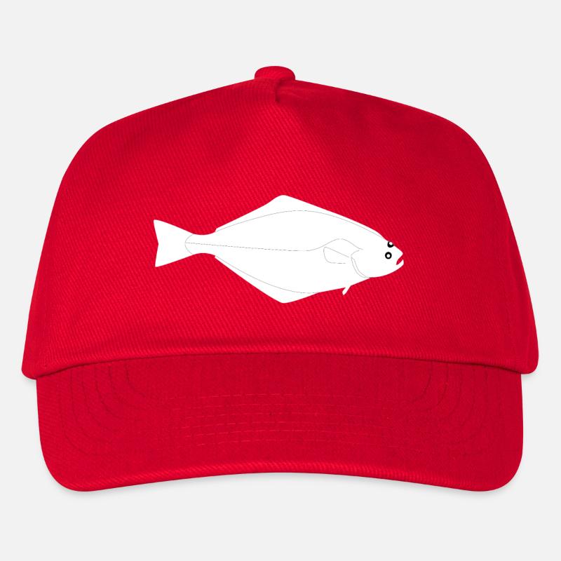Heilbutt Vollformat weiß - Kinder Basecap - Rot