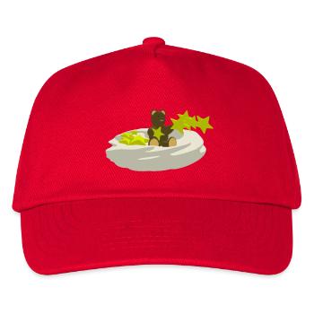 Bär auf Wolke mit Sternen - Kinder Basecap - Rot - Vorne