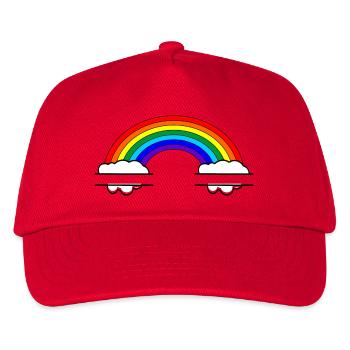 Rainbow with two name bubbles - Kids’ Baseball Cap - red - Front