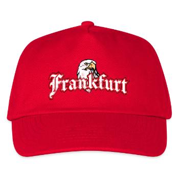 Frankfurt mit Adler und Grunge Effekt - Kinder Basecap - Rot - Vorne