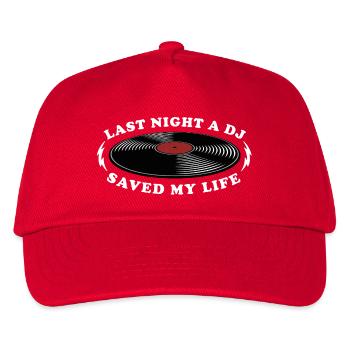 Last night a dj saved my life - Kinder Basecap - Rot - Vorne
