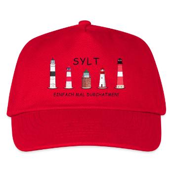 Sylt, Just take a deep breath, Sylt lighthouses - Kids’ Baseball Cap - red - Front