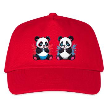 Frère et sœur panda - Casquette de baseball Enfant - rouge - Devant