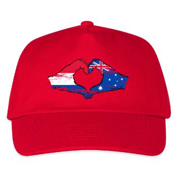 Holland Australien Flagge Herzform used - Kinder Basecap - Rot - Vorne