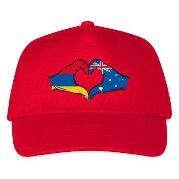 Armenien Australien Flagge Hände Herzform - Kinder Basecap - Rot - Vorne