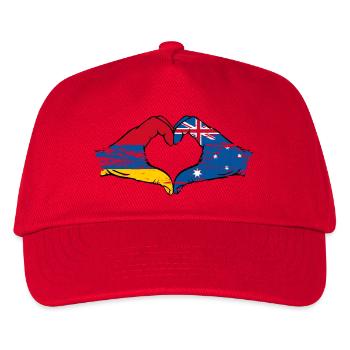 Armenien Australien Flagge Hände Herzform used - Kinder Basecap - Rot - Vorne