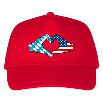Bavaria USA Flag Hands Heart Shape - Kids’ Baseball Cap - red - Front
