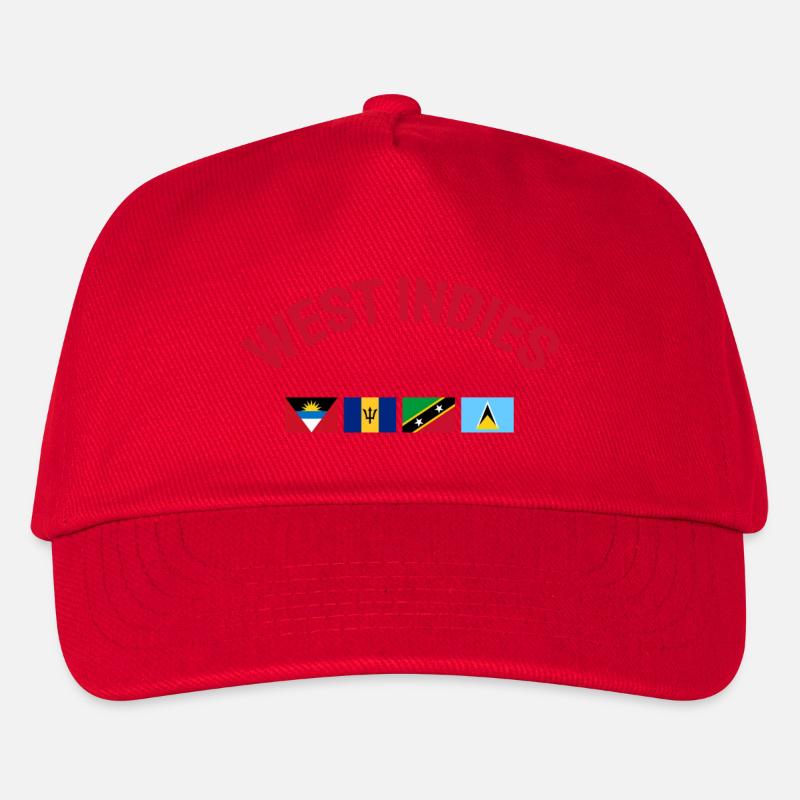 West Indies Flags - Karibik - Caribbean - Flaggen - Kinder Basecap - Rot