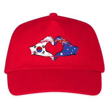 South Korea Australia Hands Heart Shape Used - Kids’ Baseball Cap - red - Front