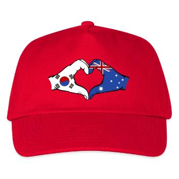Südkorea Australien Hände Herzform - Kinder Basecap - Rot - Vorne
