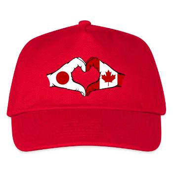 Japan Kanada Hände Herzform - Kinder Basecap - Rot - Vorne