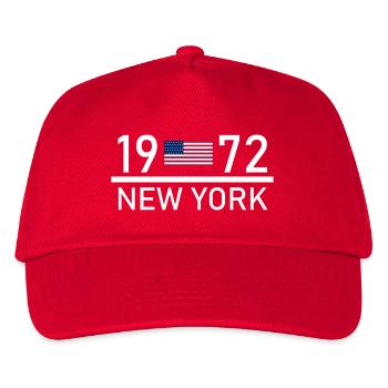 New York - 1972 - USA Flag NYC - NY - Amerika - Kinder Basecap - Rot - Vorne