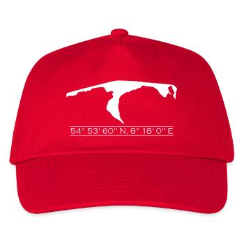 Sylt | Coordinates | White - Kids’ Baseball Cap - red - Front
