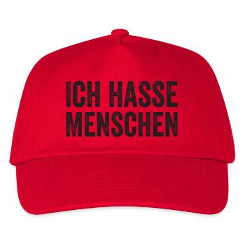 Ich hasse Menschen - Kinder Basecap - Rot - Vorne