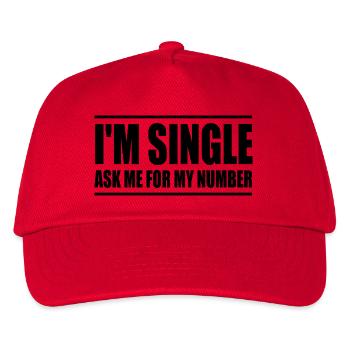 I'm single ask me for my number - Casquette de baseball Enfant - rouge - Devant