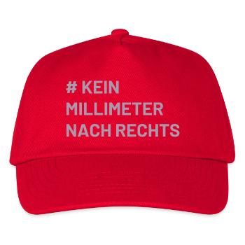 Antifa Mindset kein Millimeter nach rechts - Kinder Basecap - Rot - Vorne