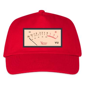 Vintage Audio VU Meter Design - Kinder Basecap - Rot - Vorne