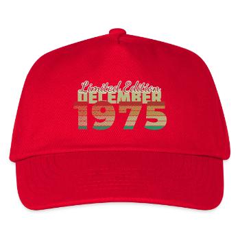 50. Geburtstag Limited Edition (SCR) 12/1975 - Kinder Basecap - Rot - Vorne