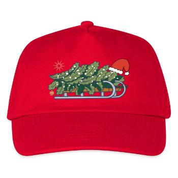 Christmas tree on a sleigh - Kids’ Baseball Cap - red - Front