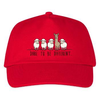 Osez être différent – Illustration de moutons-alpagas - Casquette de baseball Enfant - rouge - Devant