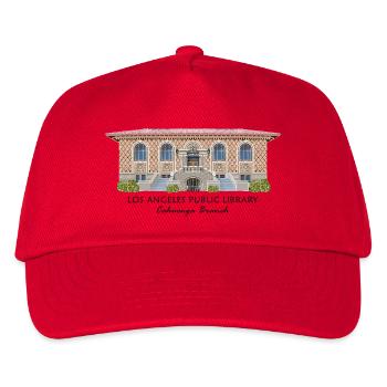 Los Angeles Öffentliche Bibliothek, handgezeichnet - Kinder Basecap - Rot - Vorne