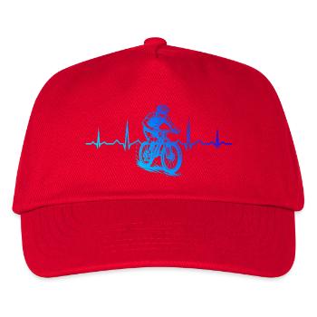 Coole Mountainbike Inspiration - Kinder Basecap - Rot - Vorne