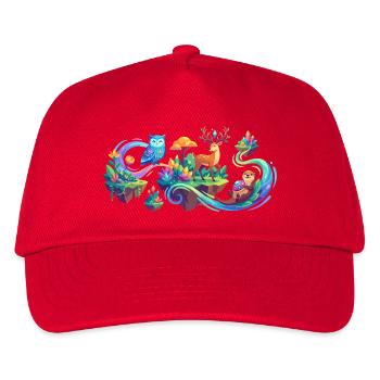 Fantasy Forest Animal Dream Fantasy Forest Animals Motif - Kids’ Baseball Cap - red - Front