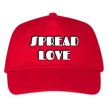 Spread Love Bold Typographic Design - Kinder Basecap - Rot - Vorne