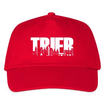 Trier - Skyline - Schrift - Mosel Rheinland-Pfalz - Kinder Basecap - Rot - Vorne