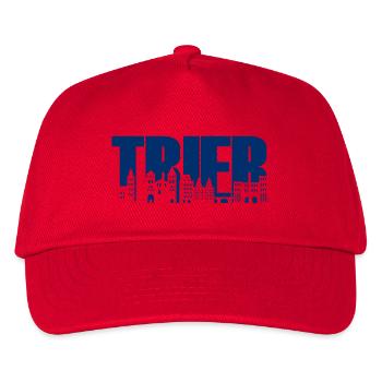 Trier - Skyline - Schrift - Mosel Rheinland-Pfalz - Kinder Basecap - Rot - Vorne