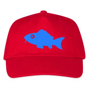 Blauer Fisch Silhouette - Kinder Basecap - Rot - Vorne