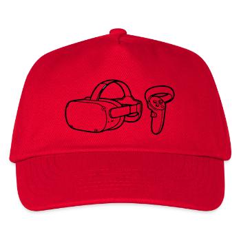 VR Brille Controller Grafik - Kinder Basecap - Rot - Vorne