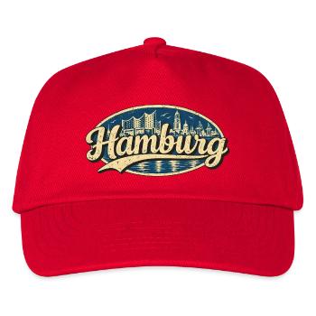 Hamburg Vintage Stadtmotiv - Kinder Basecap - Rot - Vorne
