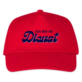 Ich bin im Dienst – Pink Script - Kinder Basecap - Rot - Vorne