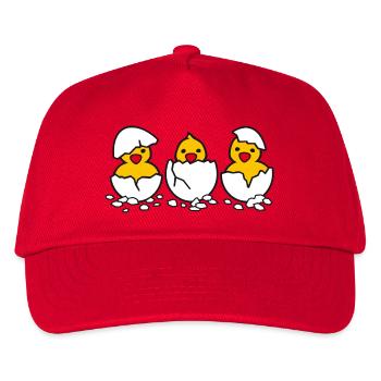 Drei aus dem Ei (d) - Kinder Basecap - Rot - Vorne