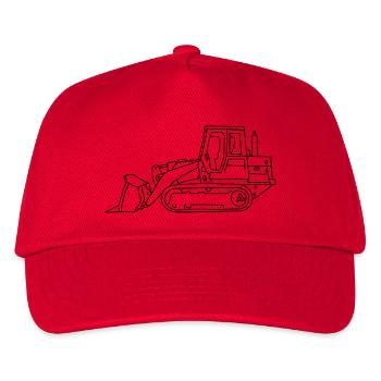 Bulldozer (Planierraube) - Kinder Basecap - Rot - Vorne