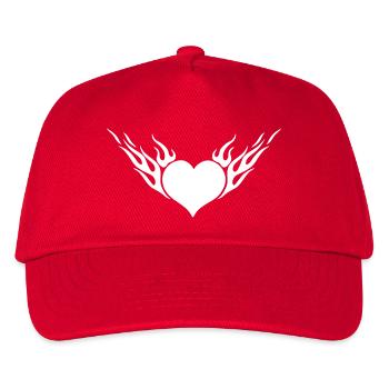 Feuerherz / Fire Heart 1c - Kinder Basecap - Rot - Vorne