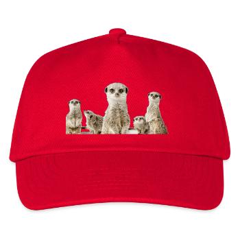 Erdmännchen Familie - Kinder Basecap - Rot - Vorne