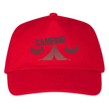 Sunset Forest Camping Tent - Kids’ Baseball Cap - red - Front