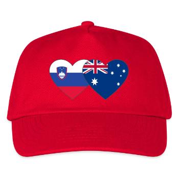 Slowenien Australien Flagge Herz - Kinder Basecap - Rot - Vorne
