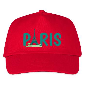 Skyline von Paris mit Eiffelturm Illustration - Kinder Basecap - Rot - Vorne
