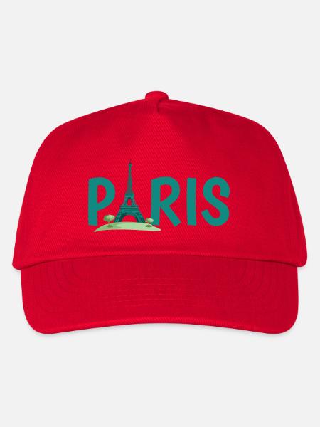 Skyline von Paris mit Eiffelturm Illustration - Kinder Basecap - Rot
