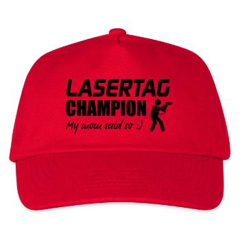 Lasertag Champion My Mum sad so - Kinder Basecap - Rot - Vorne