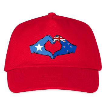 Somalia Neuseeland Flagge Hände Herzform - Kinder Basecap - Rot - Vorne